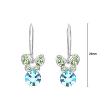 Load image into Gallery viewer, Mini Butterfly Earrings with Green Austrian Element Crystals