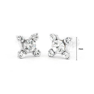 Elegant Earrings with Silver Austrian Element Crystals
