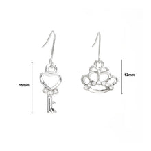 Load image into Gallery viewer, Elegant Crown and Baton Earrings with Silver Austrian Element Crystals