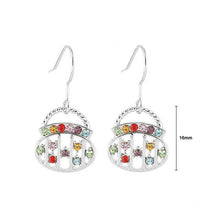 Load image into Gallery viewer, Elegant Round Handbag Earrings with Multi Color Austrian Element Crystals