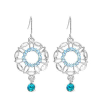 Load image into Gallery viewer, Antique Earrings with Blue Austrian Crystals