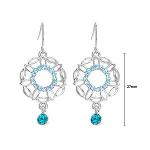 Antique Earrings with Blue Austrian Crystals