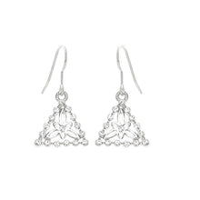 Load image into Gallery viewer, Sparkling Triangular Earrings with Silver Austrian Crystals