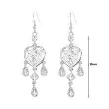 Load image into Gallery viewer, Elegant Heart Shape Earrings with Silver Austrian Element Crystals and CZ