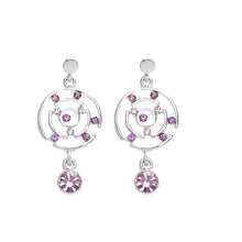 Load image into Gallery viewer, Stary Sky Earrings with Purple Austrian Crystals