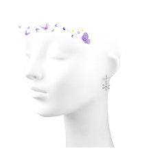 Load image into Gallery viewer, Glistening Snowflake Earrings with Sky Blue Austrian Element Crystals