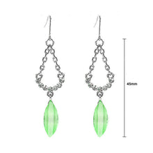 Load image into Gallery viewer, Trendy Earrings with Silver Austrian Element Crystals and Greenish Blue Crystal Glass