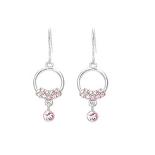 Load image into Gallery viewer, Elegant Earrings with Pink Austrian Element Crystals
