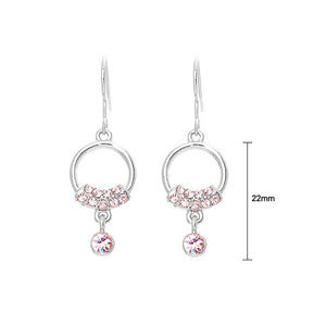 Elegant Earrings with Pink Austrian Element Crystals