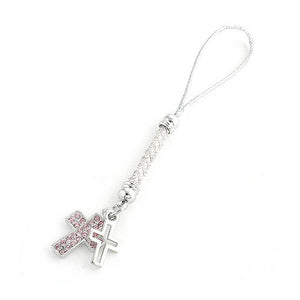 Double Cross Strap with Pink Austrian Element Crystals