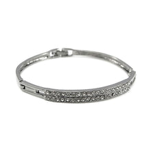 Load image into Gallery viewer, Elegant Bangle with Dark Grey Austrian Element Crystal