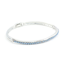 Load image into Gallery viewer, Elegant Bangle with Blue Austrian Element Crystals