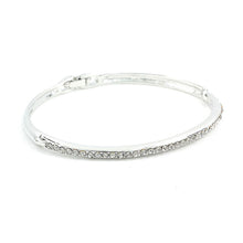 Load image into Gallery viewer, Elegant Bangle with Dark Grey Austrian Element Crystals