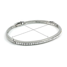 Load image into Gallery viewer, Elegant Black Bangle with Silver Austrian Element Crystals