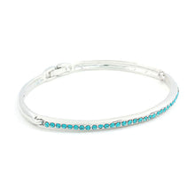 Load image into Gallery viewer, Elegant Bangle with Sky Blue Austrian Element Crystals