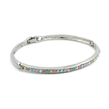 Load image into Gallery viewer, Elegant Black Bangle with Multi-Color Austrian Element Crystals