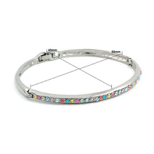 Load image into Gallery viewer, Elegant Black Bangle with Multi-Color Austrian Element Crystals