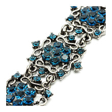 Load image into Gallery viewer, Antique Bracelet with Banquet Elegance Blue Austrian Element Crystals