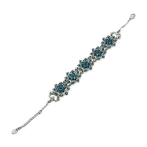 Antique Bracelet with Banquet Elegance Blue Austrian Element Crystals