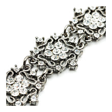 Load image into Gallery viewer, Antique Bracelet with Silver Austrian Element Crystals