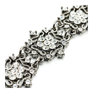 Antique Bracelet with Silver Austrian Element Crystals