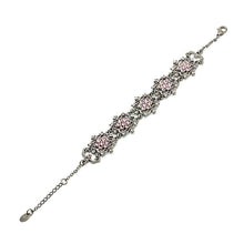 Load image into Gallery viewer, Antique Bracelet with Pink Austrian Element Crystals