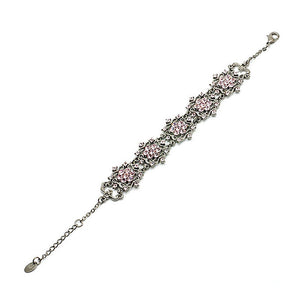 Antique Bracelet with Pink Austrian Element Crystals