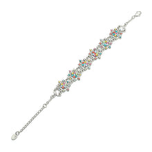 Load image into Gallery viewer, Antique Silver Bracelet with Multi-color Austrian Element Crystals
