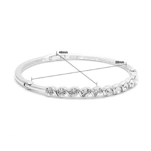 Elegant Bangle with Silver Austrian Element Crystals