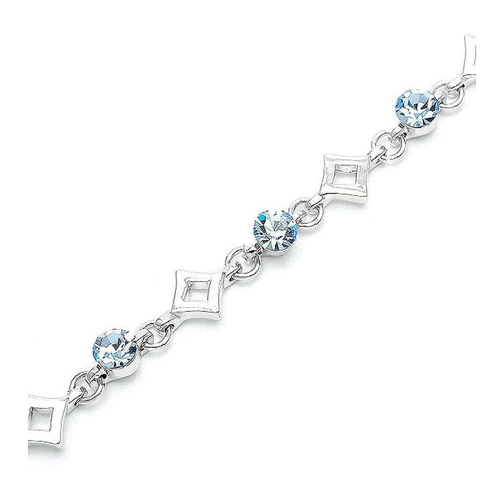 Crystal Ball & Diamond Bracelet with Blue Austrian Element Crystals