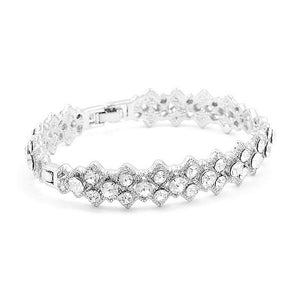 Antique Bangle with Silver Austrian Crystals