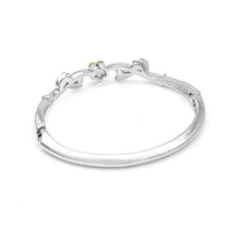 Load image into Gallery viewer, Elegant Flower Bangle with Silver Austrian Element Crystals