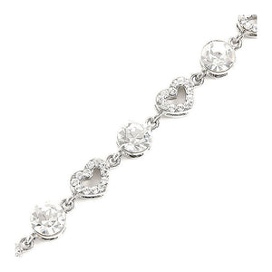 Sparkling Heart Bracelet with Silver Austrian Element Crystals