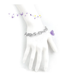 Sparkling Heart Bracelet with Silver Austrian Element Crystals