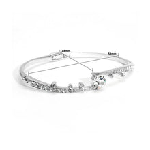 Load image into Gallery viewer, Elegant Bangle with Silver Austrian Element Crystals and CZ