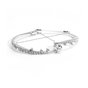 Elegant Bangle with Silver Austrian Element Crystals and CZ