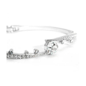 Elegant Bangle with Silver Austrian Element Crystals and CZ