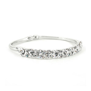 Elegant Bangle with Silver Austrian Element Crystals