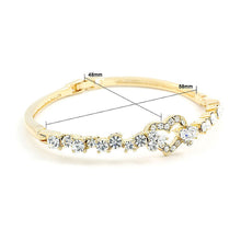 Load image into Gallery viewer, Elegant Golden Bangle with Silver Austrian Element Crystals