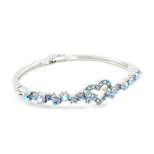 Load image into Gallery viewer, Elegant Bangle with Blue Austrian Element Crystals
