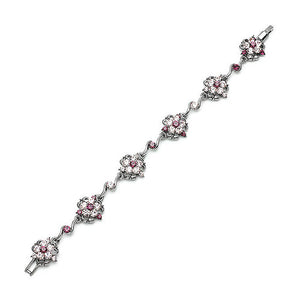 Antique Chain Bracelet with Purple Austrian Element Crystals
