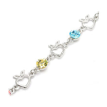 Load image into Gallery viewer, Heart Shape Apple Bracelet with Multi-colour CZ and Austrian Element Crystals