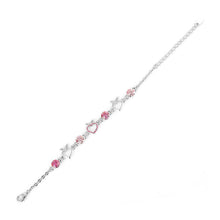 Load image into Gallery viewer, Heart Shape Apple Bracelet with Pink CZ and Austrian Element Crystals