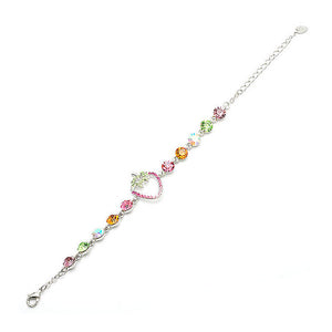 Strawberry Bracelet with CZ and Multi-colour Austrian Element Crystals