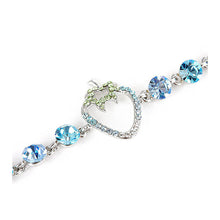 Load image into Gallery viewer, Strawberry Bracelet with Blue CZ and Multi-colour Austrian Element Crystals