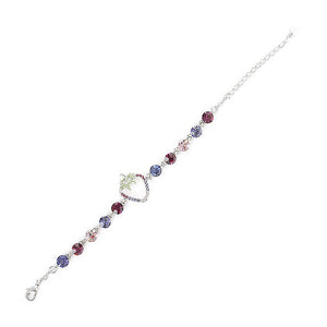 Strawberry Bracelet with Purple CZ and Multi-colour Austrian Element Crystals