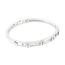 Load image into Gallery viewer, Elegant Bangle with Silver Austrian Element Crystals