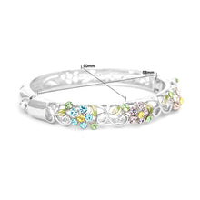 Load image into Gallery viewer, Elegant Flower Bangle with Multi-color Austrian Element Crystals