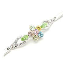Load image into Gallery viewer, Flourishing Flower Bracelet with Multi-colour Austrian Element Crystals