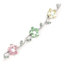 Load image into Gallery viewer, Colorful Flower Bracelet with Multi-color Austrian Element Crystals